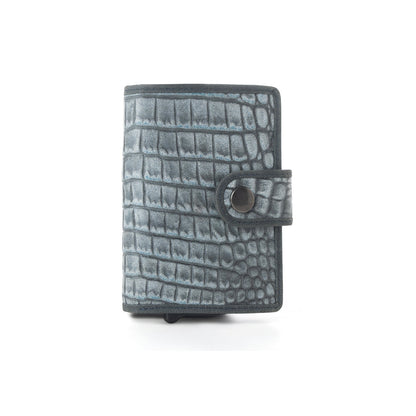 Myra Silver Creek Leather Credit Card Holder in Ashen Grey