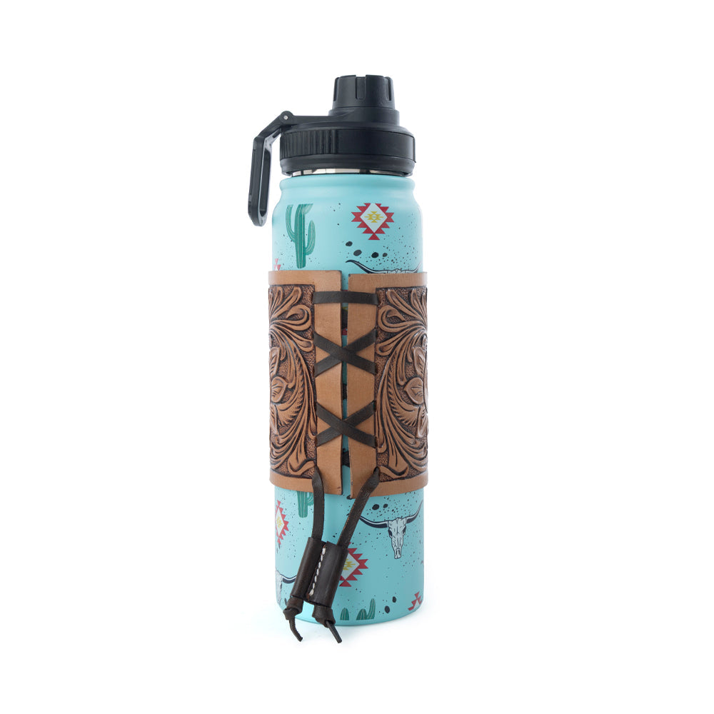 Moo & Bloom Stainless Steel Water Bottle in Cactus Geometry