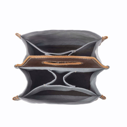 Myra Barrelcut Leather & Canvas Beer Holder in Cedar White