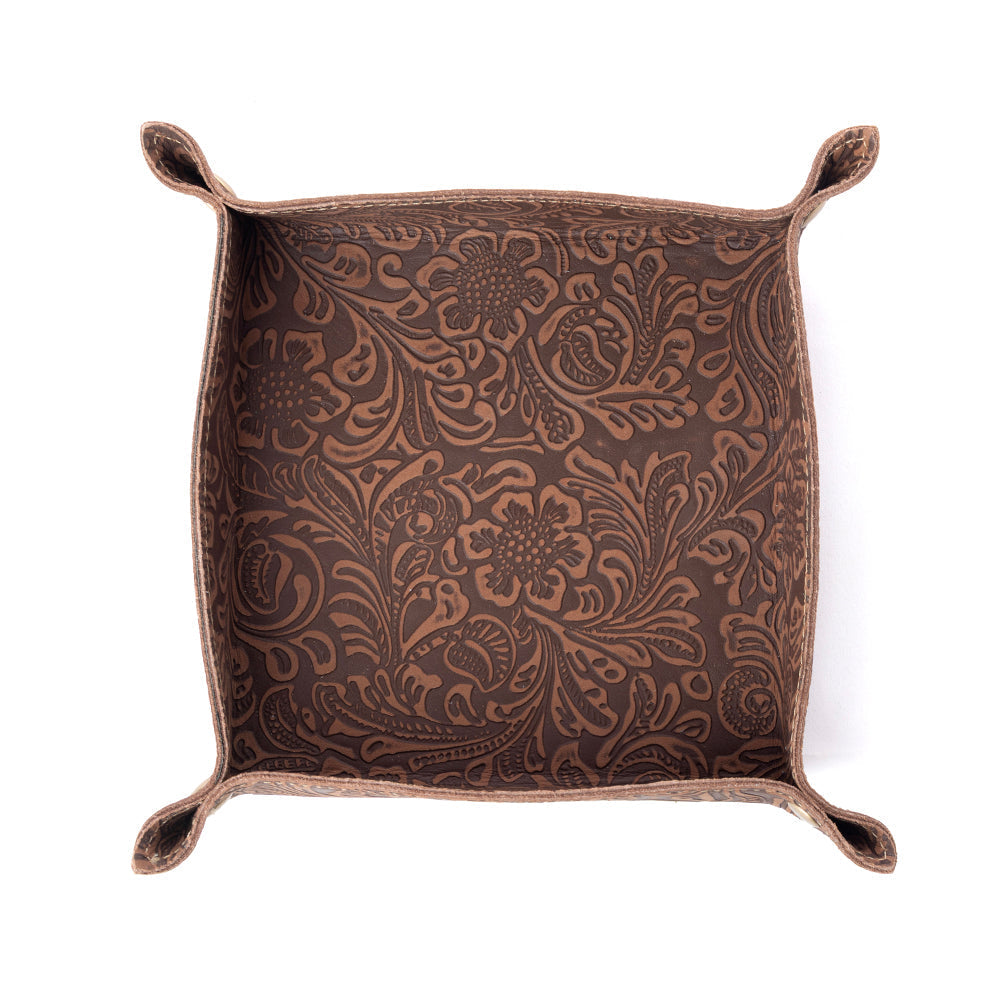 Myra Copperwind Leather Tray in Mocha Cocoa