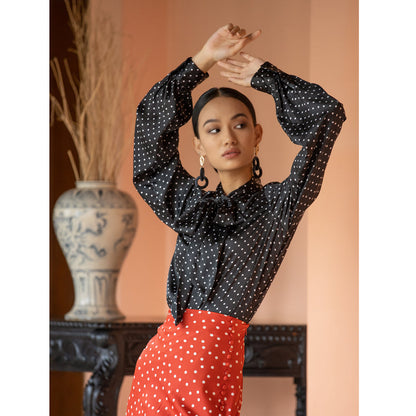 Polka Galore Bow Top