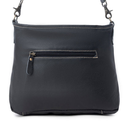 ANTIQUATED  LEATHER AND HAIRON BAG