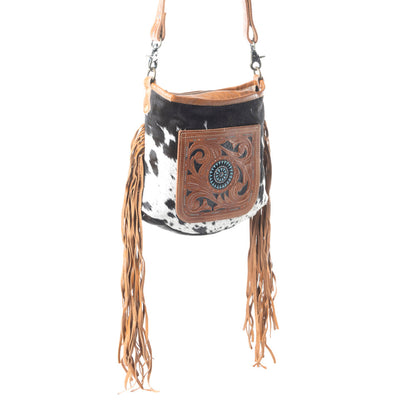 Brown Quilt   Hand-Tooled Bag