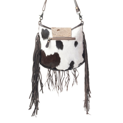 Russet Fringe Leather & Hairon Bag