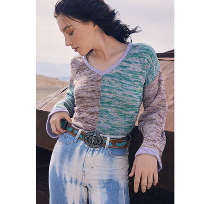 Radianite Hand-Tooled Leather Women's Belt