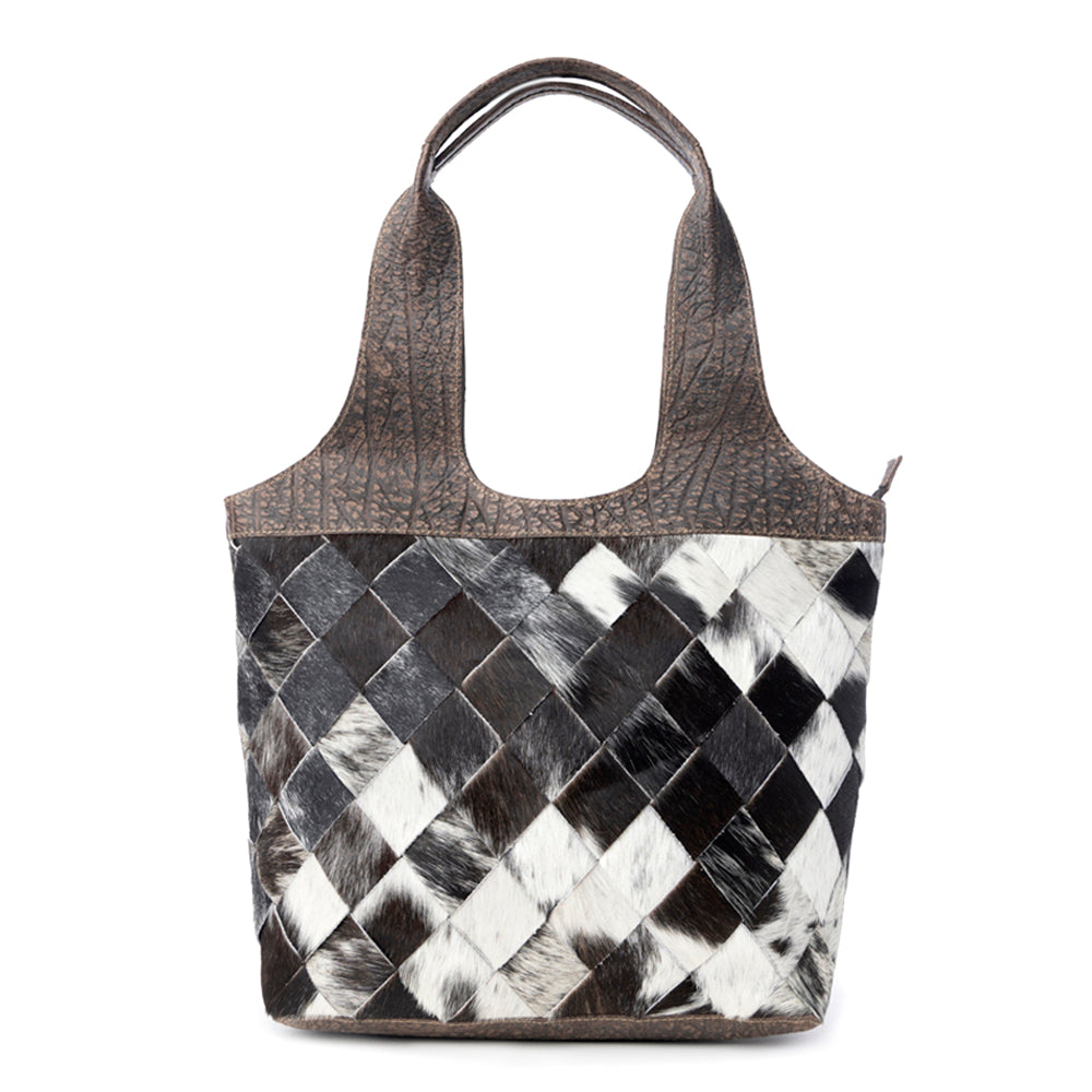 Pecos Wind Weave Pattern Leather & Hairon Bag