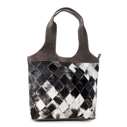 Pecos Wind Weave Pattern Leather & Hairon Bag