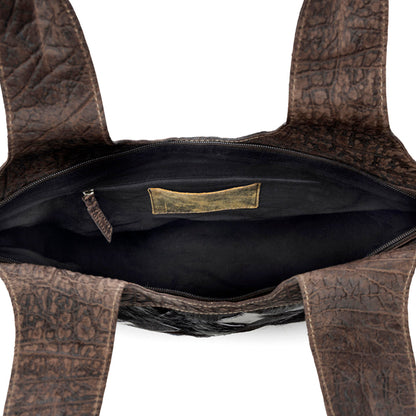 Pecos Wind Weave Pattern Leather & Hairon Bag