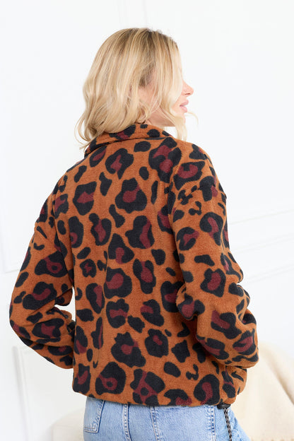 Maren High Collar Jacket in Animal Print