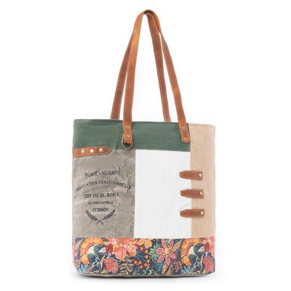 Boulangerie Floral Trim Tote Bag