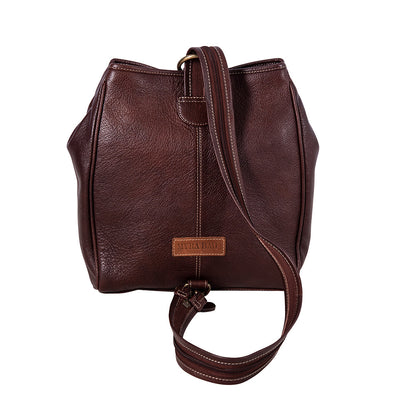 Myra Mountain Trail Convertible Crossbody Bag – Turquoise Embossed Leather & Hairon Panel with Ring Accent