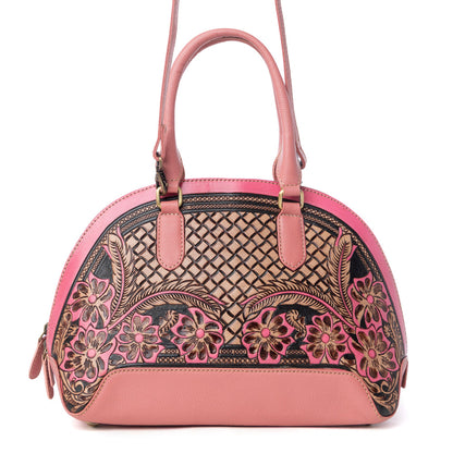 Emmylou Pass Hand-Tooled Bag in Salmon