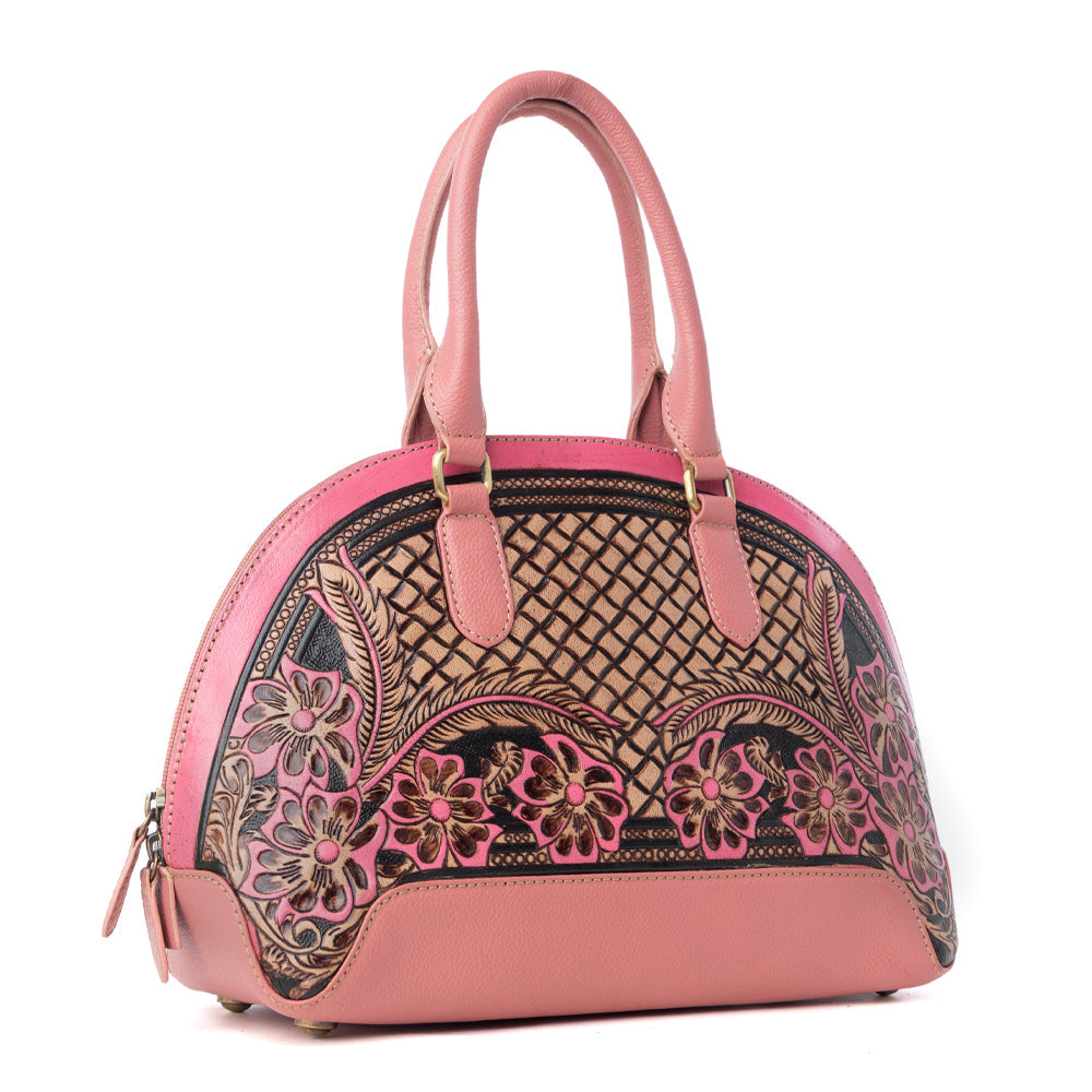 Emmylou Pass Hand-Tooled Bag in Salmon