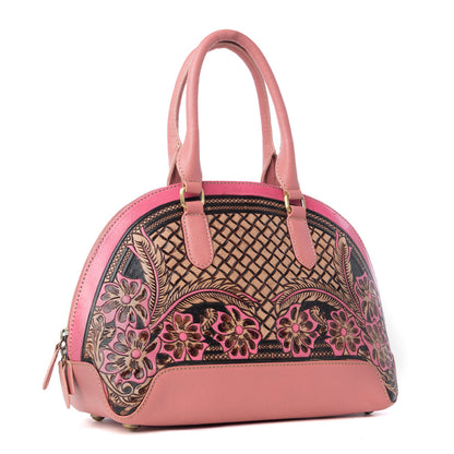 Emmylou Pass Hand-Tooled Bag in Salmon
