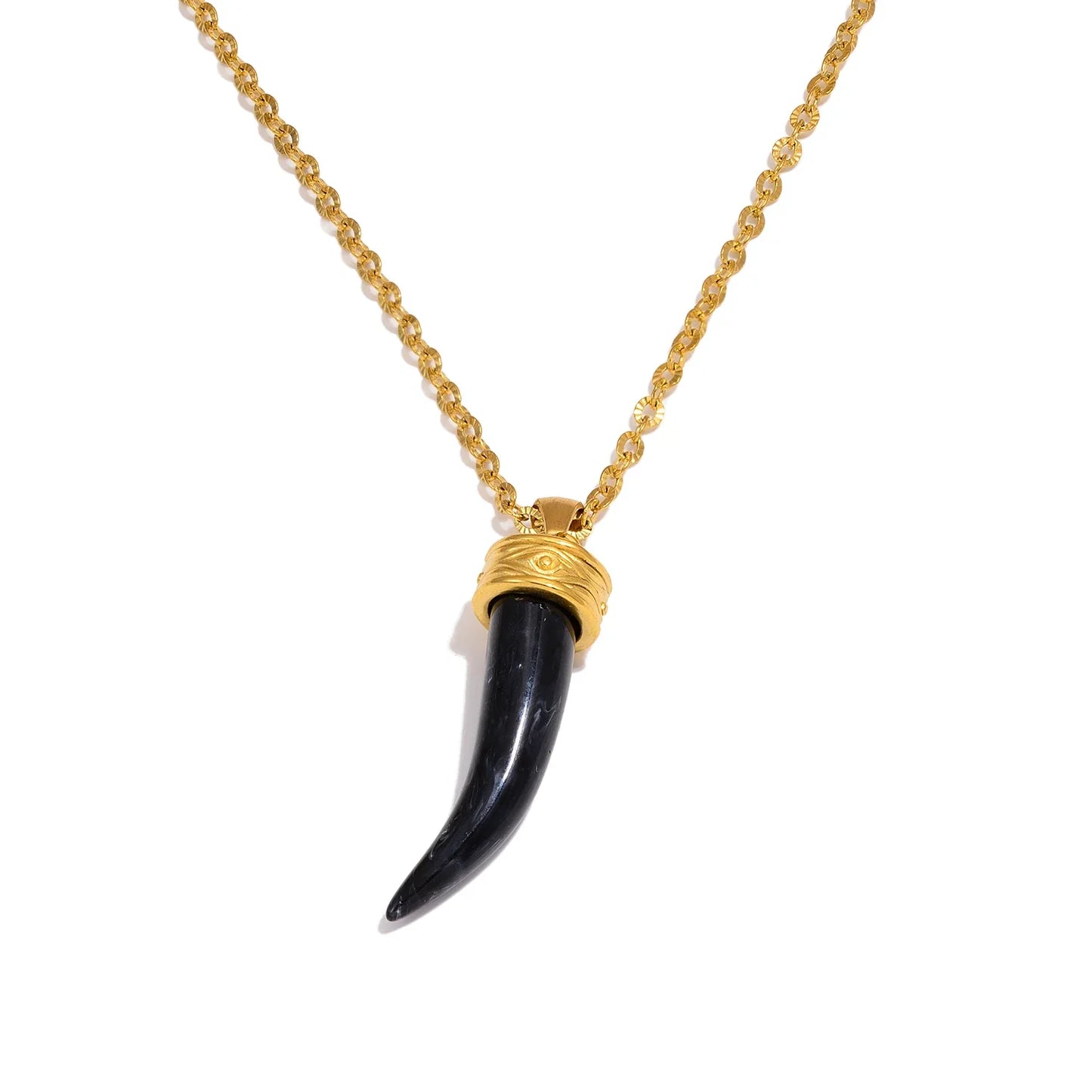 Fearless Gold Resin Pendant Necklace