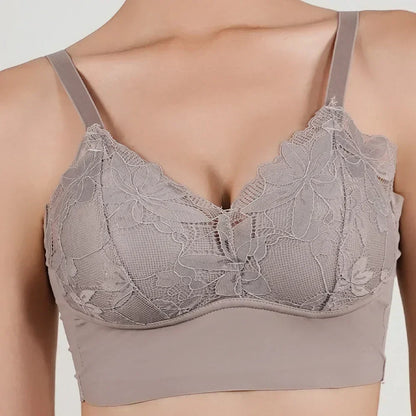 Hot Full Cup Thin Underwear Small Bra Plus Size Wireless Adjustable Lace Women's Bra Breast Cover B C Cup Large Size Lace Bras