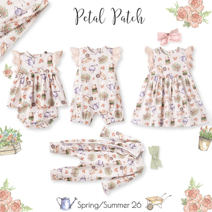 Petal Patch Stroller Blanket - Soft Bamboo Garden Throw