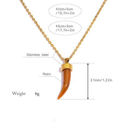 Fearless Gold Resin Pendant Necklace