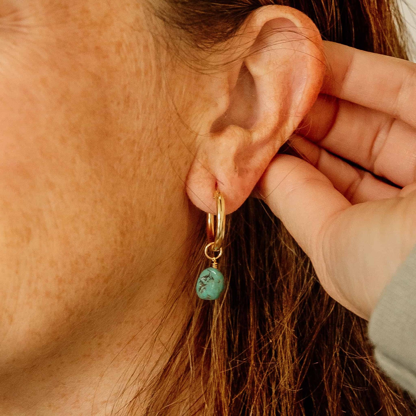 Turquoise Hoop Charms