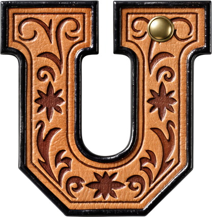 Monogrammed Initial Western Leather Look Saddle Longhorn Cowboy Cowgirl Kitchen Dish Towels Made in America