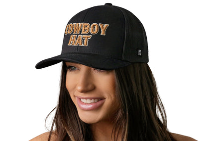 Cowboy Trucker Hat  |  Black Snapback