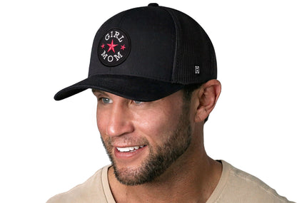 Girl Mom Trucker Hat  |  Black  Snapback