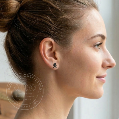 Bigfoot/Sasquatch stainless steel stud earrings