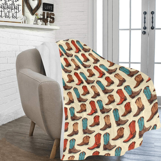 Got My Boots Western Micro Fleece Throw Blanket 60" x 80" Made in America