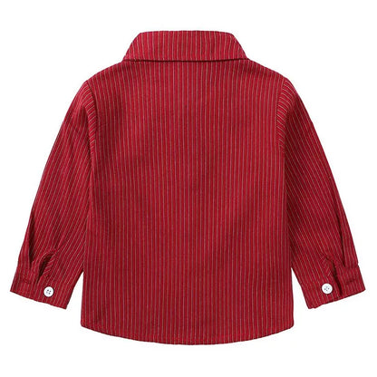 Children's Striped Shirt and Overall Set