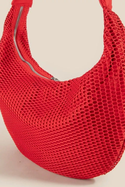 Fame Textured Mesh Knot Shoulder Bag