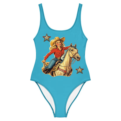 Baha Ranch Yeehaw Vintage Cowgirl One-Piece Swimsuit