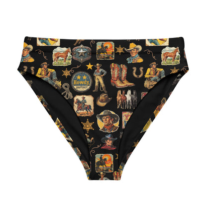 Baha Ranch Yeehaw Vintage Cowboy Collage Bikini Bottom