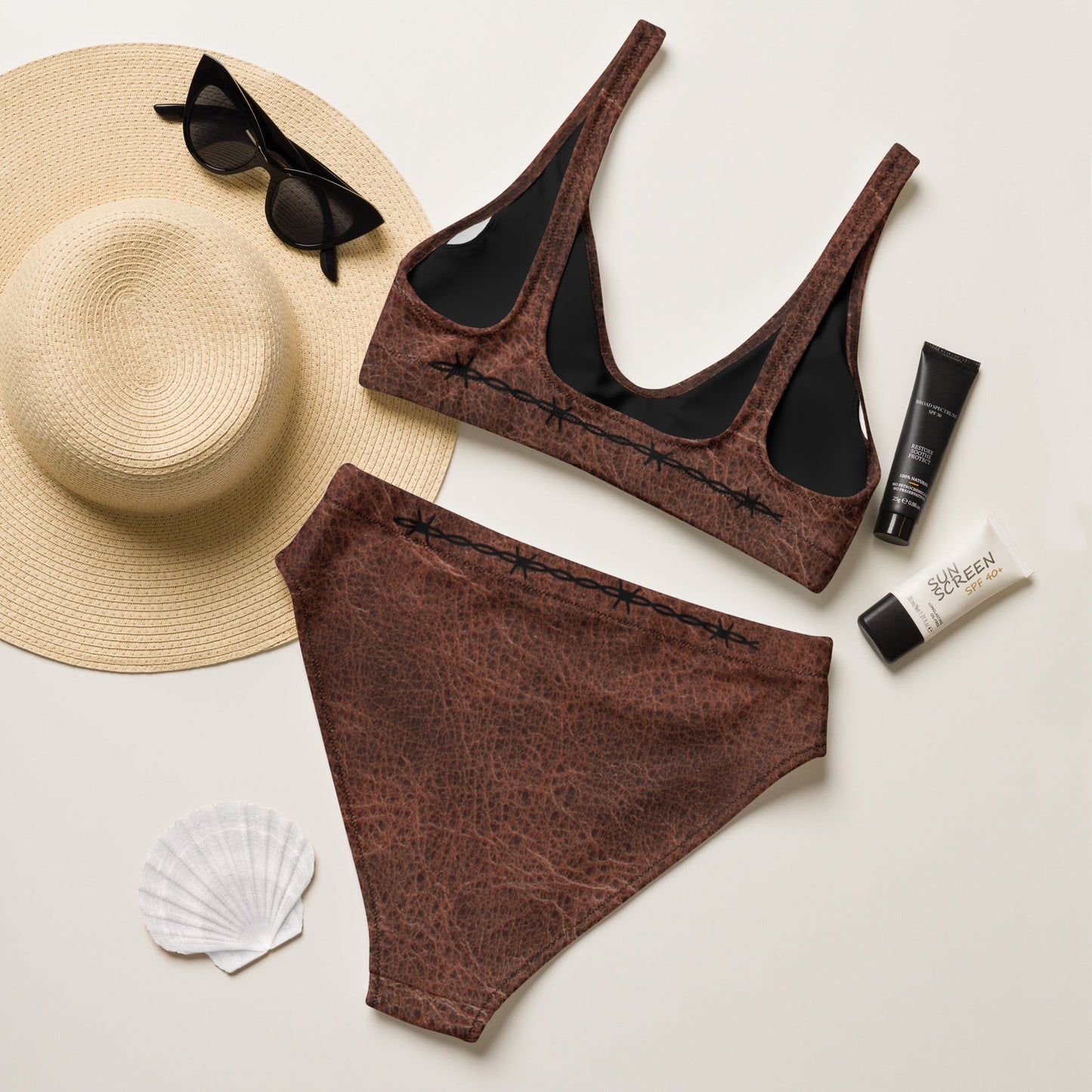 Baha Ranch Yeehaw White Bull Skull Bikini