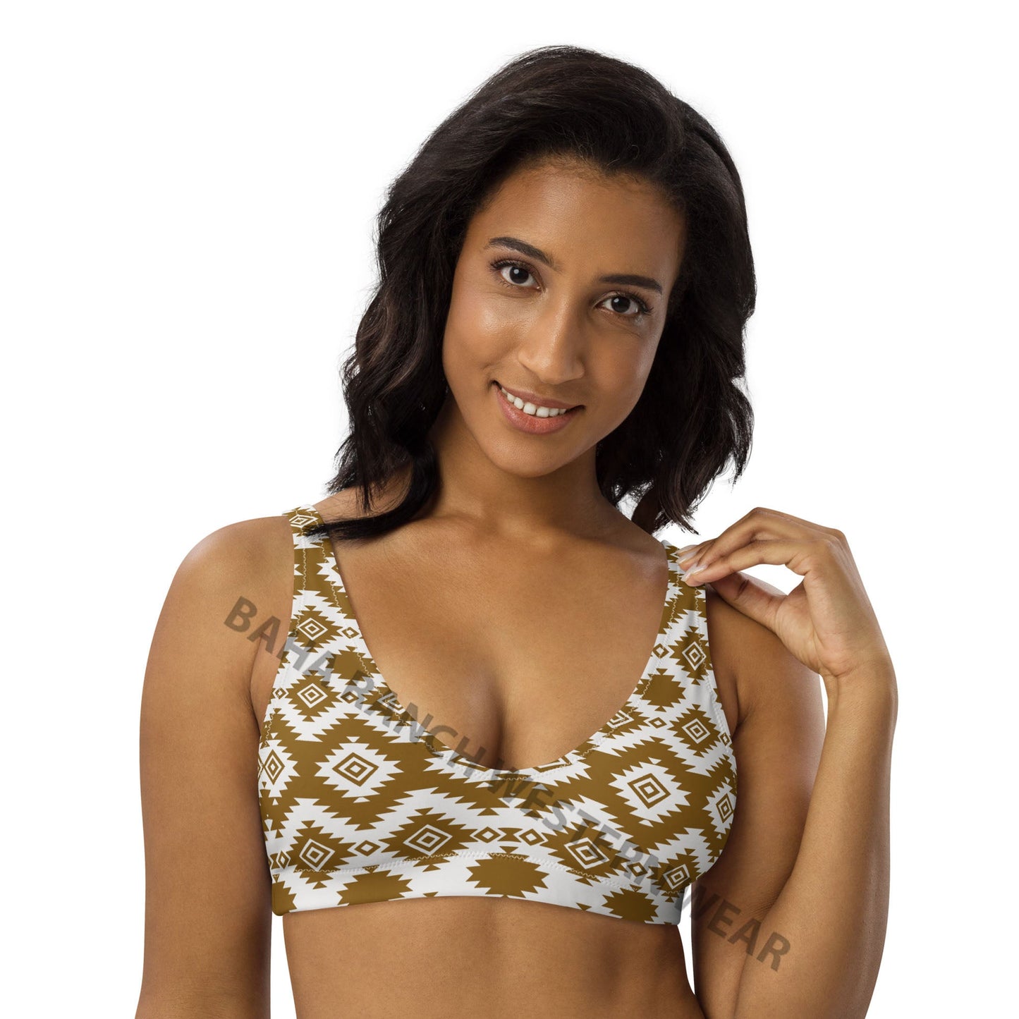 Baha Ranch Yeehaw Brown Aztec Bikini Top