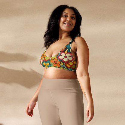Baha Ranch Yeehaw Woodstock Retro Floral Bikini Top