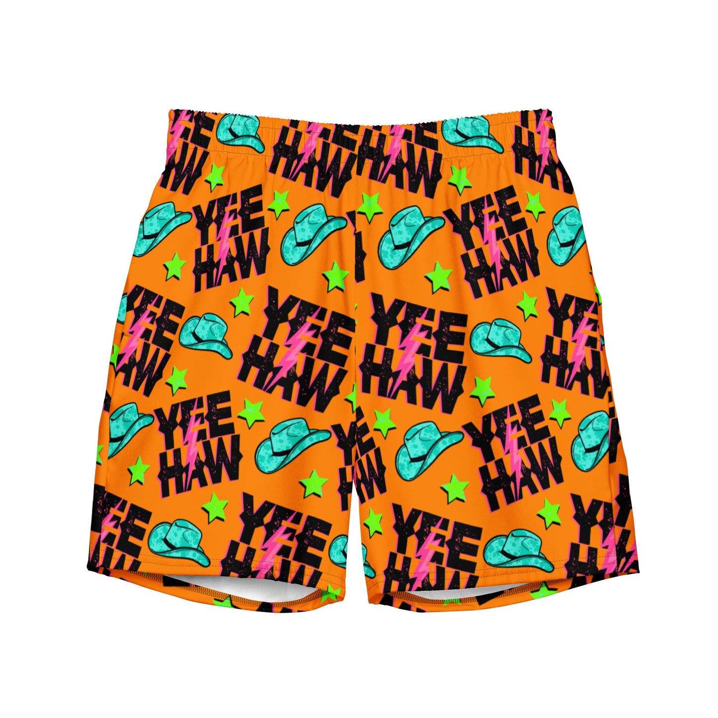 Baha Ranch Yeehaw Orange Men's Swim Trunks