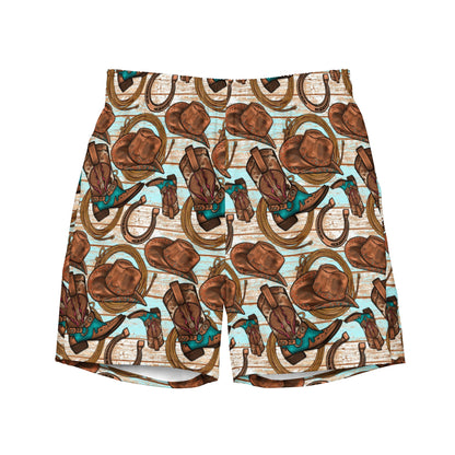 Baha Ranch Yeehaw Cowboy Up Men's Swim Trunks
