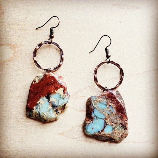 Aqua Terra Chunky Earrings - Rustic Jade Designs Co