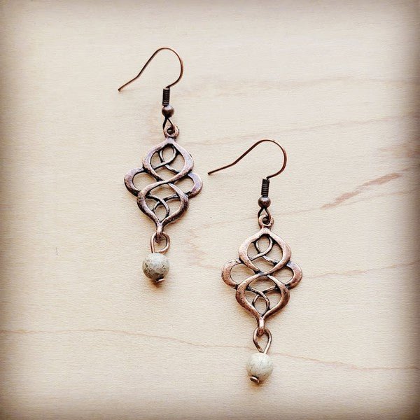 Aqua Terra Scroll Drop Earrings - Rustic Jade Designs Co