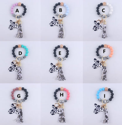 CUSTOM COW THEMED MOM KEYCHAIN BRACELET - AMAZING QUALITY