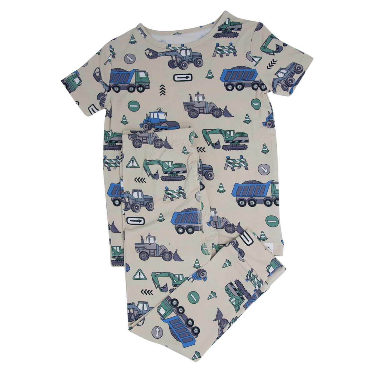 Trucks Diggers Construction Big Kid Pajama S/S