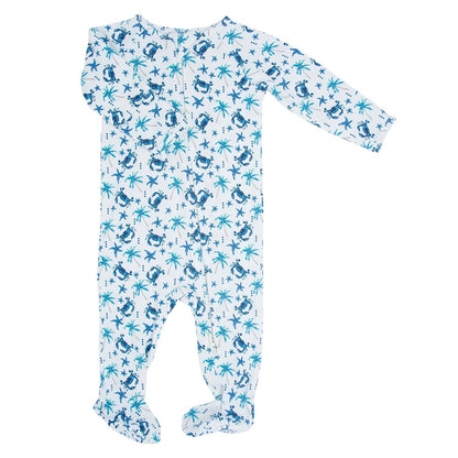 Blue Crabs Zipper Footie