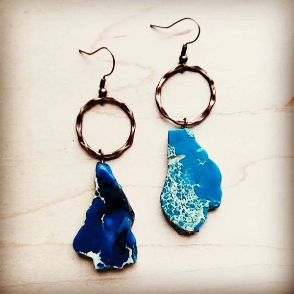 Blue Regalite Chunky Earrings - Rustic Jade Designs Co