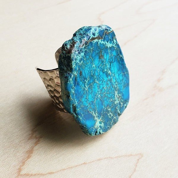 Blue Regalite Chunky Ring - Rustic Jade Designs Co