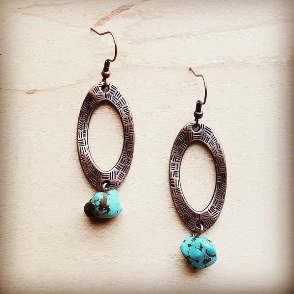 Blue Turquoise Drop Earrings - Rustic Jade Designs Co