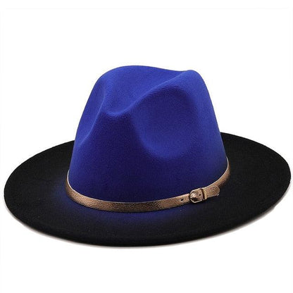 Two Colors Spray Painted Wool Jazz Hat  Fedora Unisex Color Autumn Winter Retro Hat Two Tone Dress Hat 56-58CM