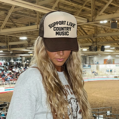 Support Live Country Music Trucker Hat | Western Country Concert Hat