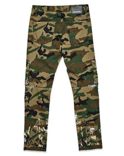 Camo Multi Cargo Slim Straight Pants - Rustic Jade Designs Co