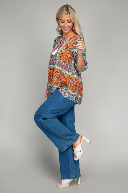 Tunic top with tassel