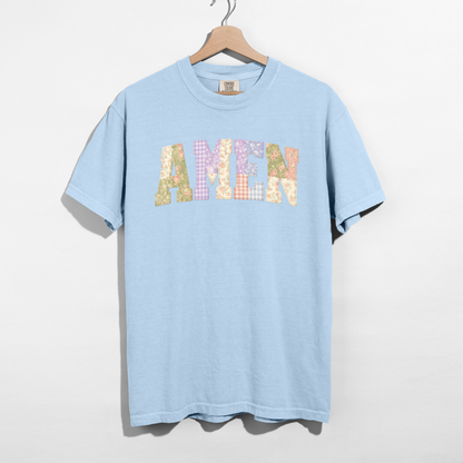 AMEN Faux Patchwork Graphic Tee